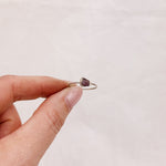 Garnet Silver Ring - Size L