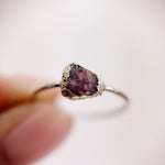 Garnet Silver Ring - Size L