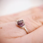 Garnet Silver Ring - Size L