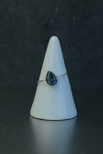 Labradorite Pear Silver Ring • Flashing Intuition Crystal – Size R½