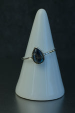 Labradorite Pear Silver Ring • Flashing Intuition Crystal – Size R½