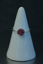 Pink Tourmaline Silver Ring • Heart Chakra Crystal – Size L