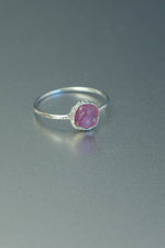 Pink Tourmaline Silver Ring • Heart Chakra Crystal – Size L