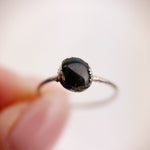 Smokey Quartz Silver Ring - Size H 1/2