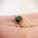 Smokey Quartz Silver Ring - Size H 1/2