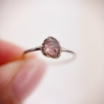 Strawberry Quartz Silver Ring - Size I 1/2