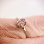 Strawberry Quartz Silver Ring - Size I 1/2