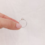 Rose Quartz Silver Ring - Size J