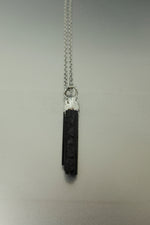 Black Tourmaline Silver Necklace • Protective Crystal Pendant