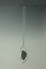 Labradorite Silver Necklace • Intuition & Protection Crystal Pendant