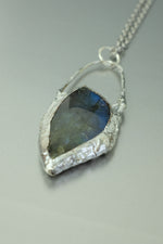 Labradorite Silver Necklace • Intuition & Protection Crystal Pendant