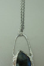 Labradorite Silver Necklace • Intuition & Protection Crystal Pendant