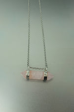 Rose Quartz Double Terminated Necklace • Love Crystal Point Pendant