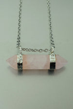 Rose Quartz Double Terminated Necklace • Love Crystal Point Pendant
