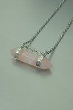 Rose Quartz Double Terminated Necklace • Love Crystal Point Pendant