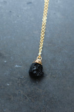 Gold Black Tourmaline Necklace