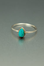 Turquoise Silver Ring - Size M