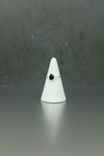 Black Golden Tourmaline Silver Ring - Size M