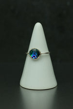 Abalone Shell Silver Ring - Size N 1/2