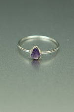 Amethyst Silver Ring - Size L 1/2