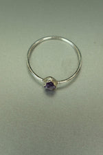 Amethyst Silver Ring - Size L 1/2