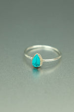 Turquoise Silver Ring - Size L