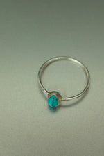 Turquoise Silver Ring - Size L