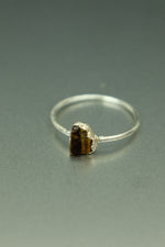 Tigers Eye Silver Ring - Size I 1/2