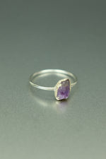 Amethyst Silver Ring - Size I
