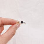 Obsidian Silver Ring - Size M