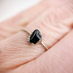 Obsidian Silver Ring - Size M