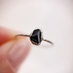 Obsidian Silver Ring - Size M