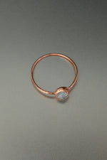 Herkimer Diamond Copper Ring • Raw Quartz Crystal – Size P