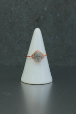 Large Herkimer Diamond Copper Ring • Raw Quartz Crystal – Size P½