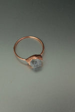 Large Herkimer Diamond Copper Ring • Raw Quartz Crystal – Size P½