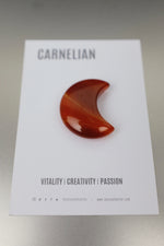 Carnelian Crescent Moon Crystal • Vitality, Confidence & Grounding