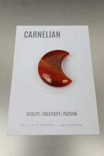 Carnelian Crescent Moon Crystal • Vitality, Confidence & Grounding