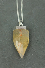 Silver Citrine Point Necklace