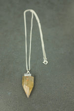 Silver Citrine Point Necklace