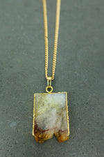 Gold Citrine Slice Necklace