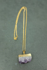 Gold Amethyst Slice Necklace