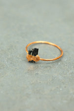 Black Tourmaline Ring - Size N 1/2