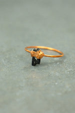 Black Tourmaline Ring - Size N 1/2