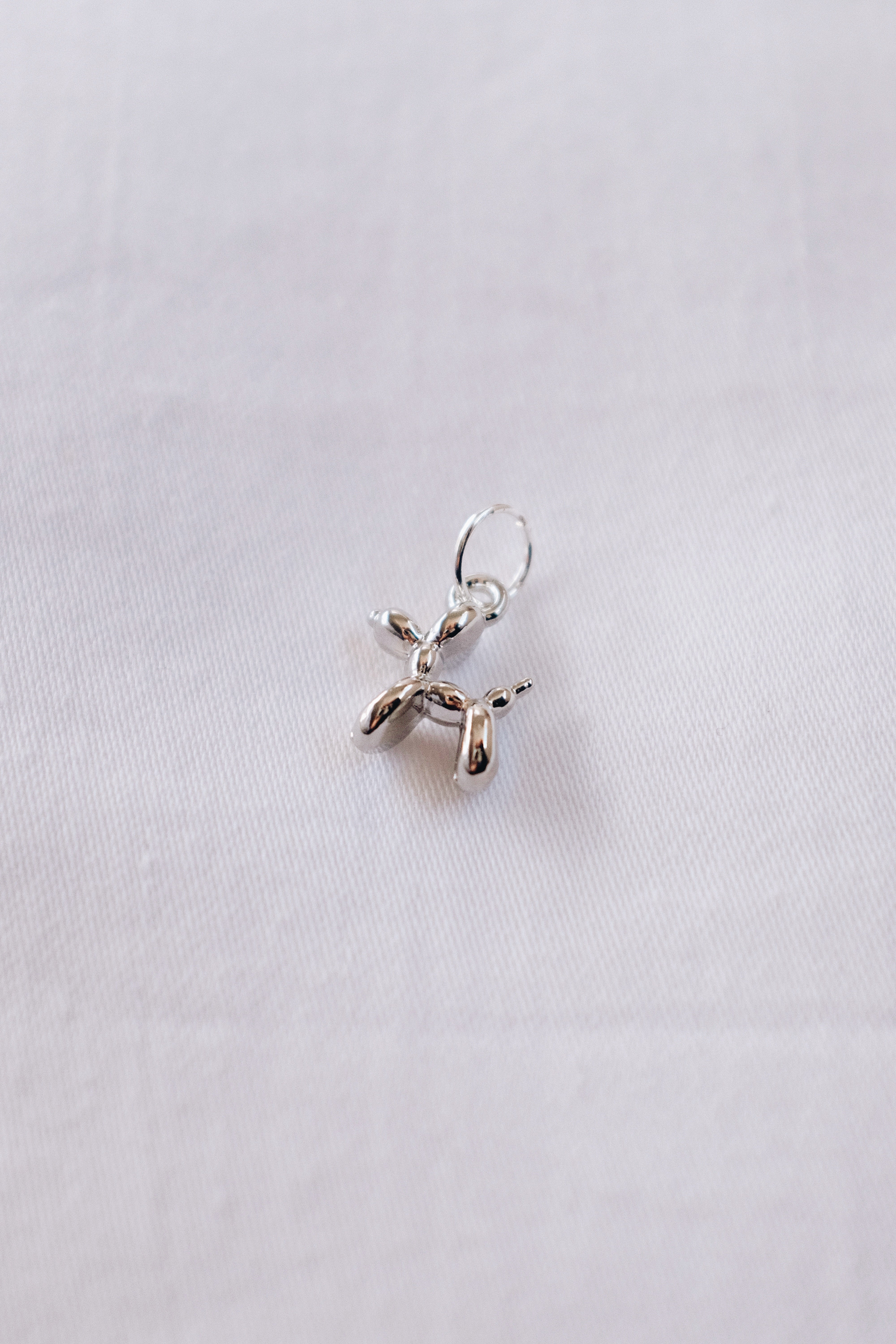 Silver Balloon Dog Charm