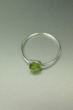 Peridot Silver Ring - Size T