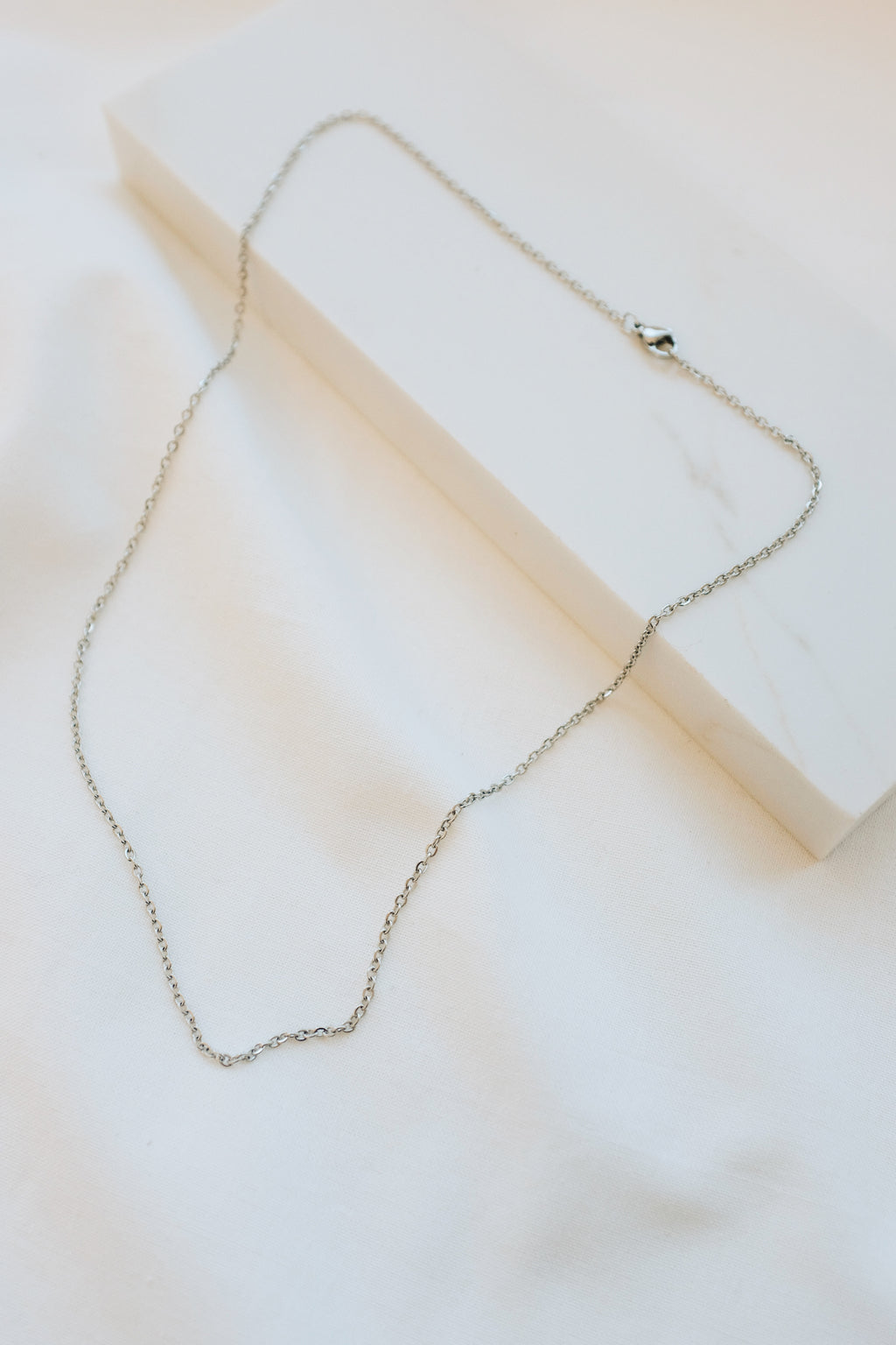 Silver Small Cable Chain Necklace