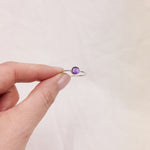 Amethyst Silver Ring - Size R