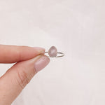 Rose Quartz Silver Ring - Size L 1/2