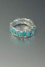 Turquoise Eternity Ring • Blue Stone Band – Size N½