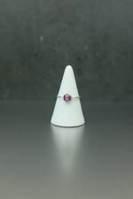 Rose Cut Ruby Silver Ring - Size Q 1/2